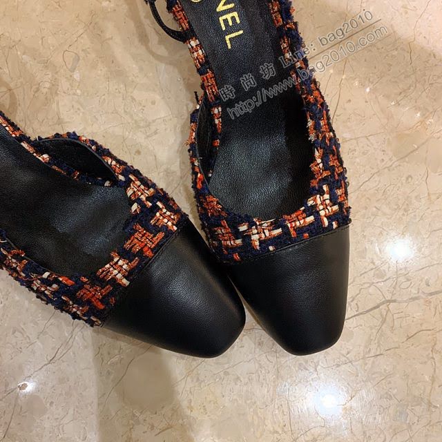 Chanel女鞋 香奈兒時尚經典涼鞋 Chanel中跟涼鞋  naq1085